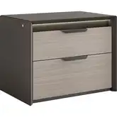 Muse Nightstand in Cocoa Grey, White Oak & LED Light